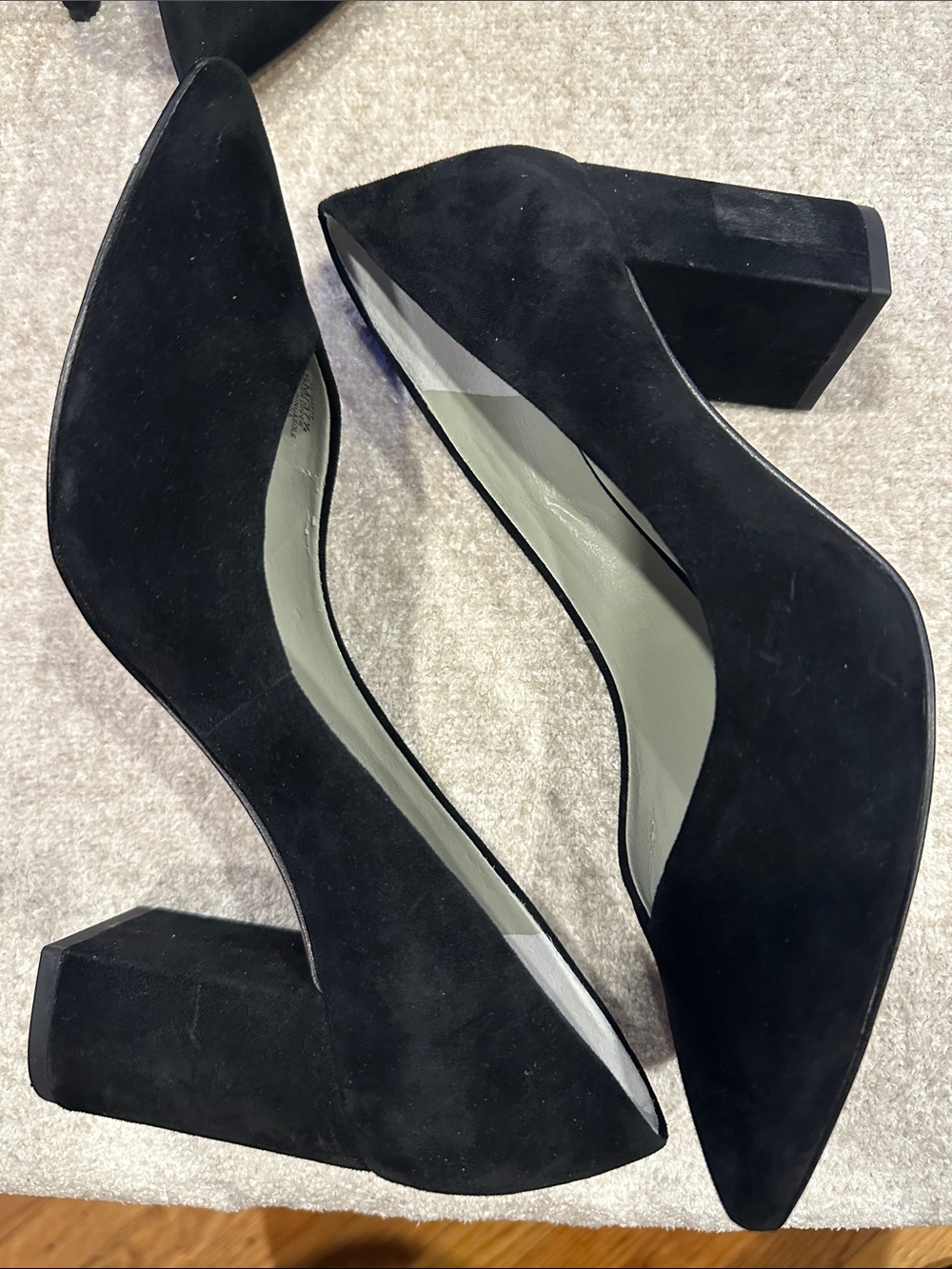 1. State Black Suede Block Heel Pumps